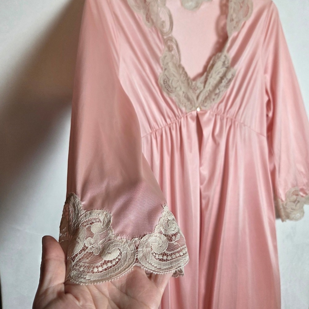 La Cie French Maid Lingerie Peignoir Set Gown Robe Lace Vintage Boudoir Coquette